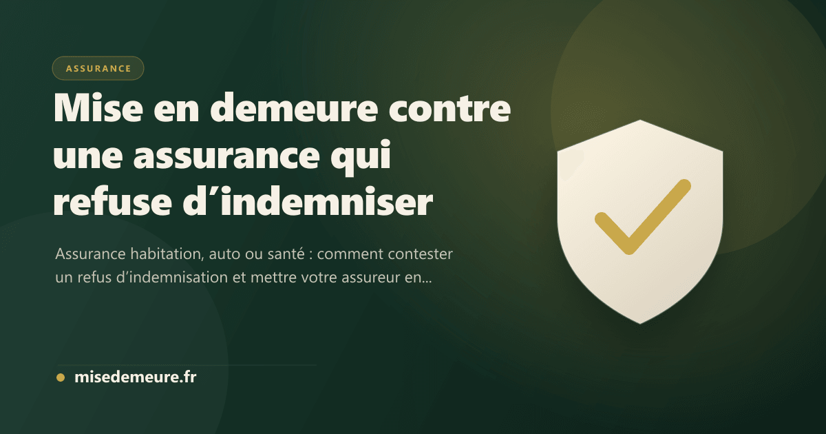 Assure preparant une mise en demeure a son assurance