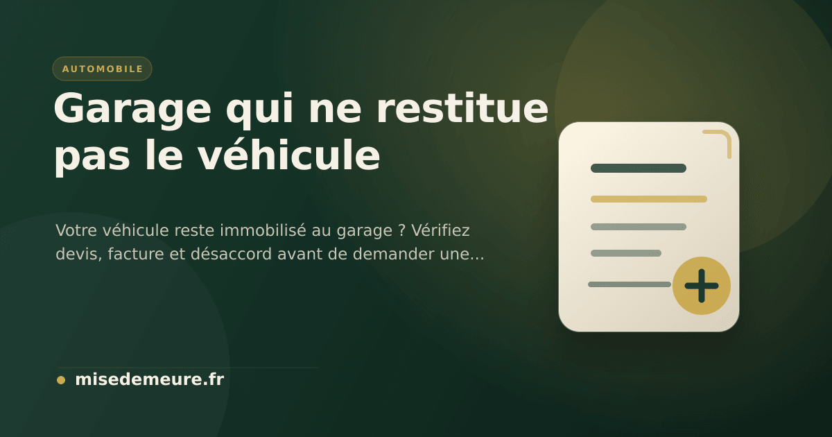 Automobiliste demandant la restitution de son véhicule à un garage