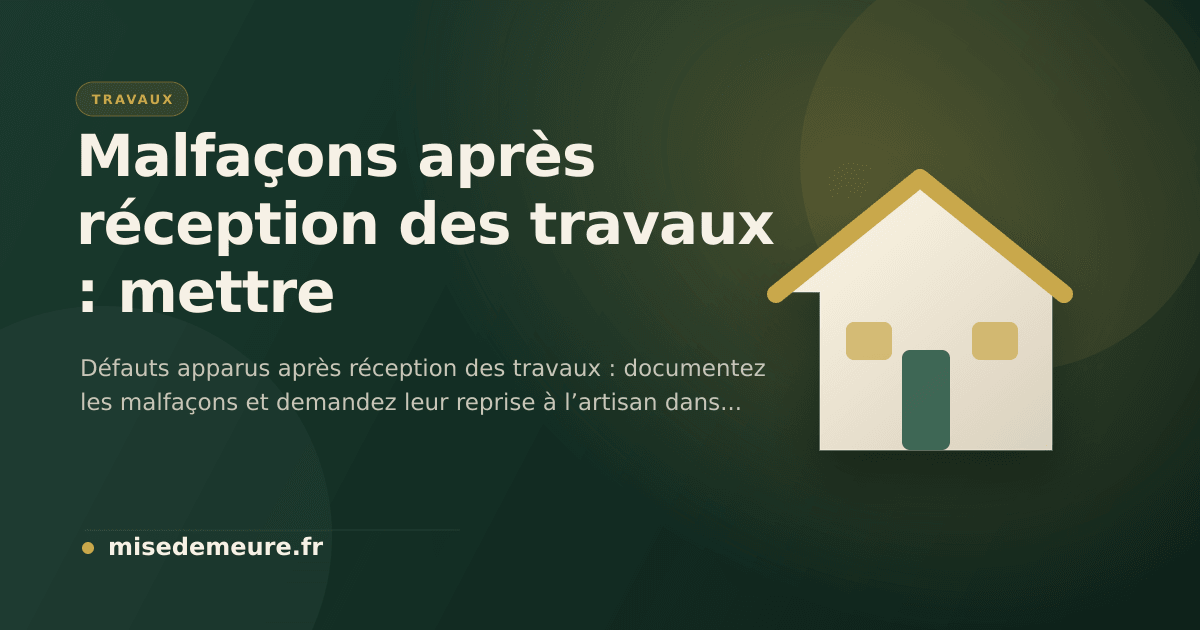Propriétaire documentant des malfaçons après la réception de travaux