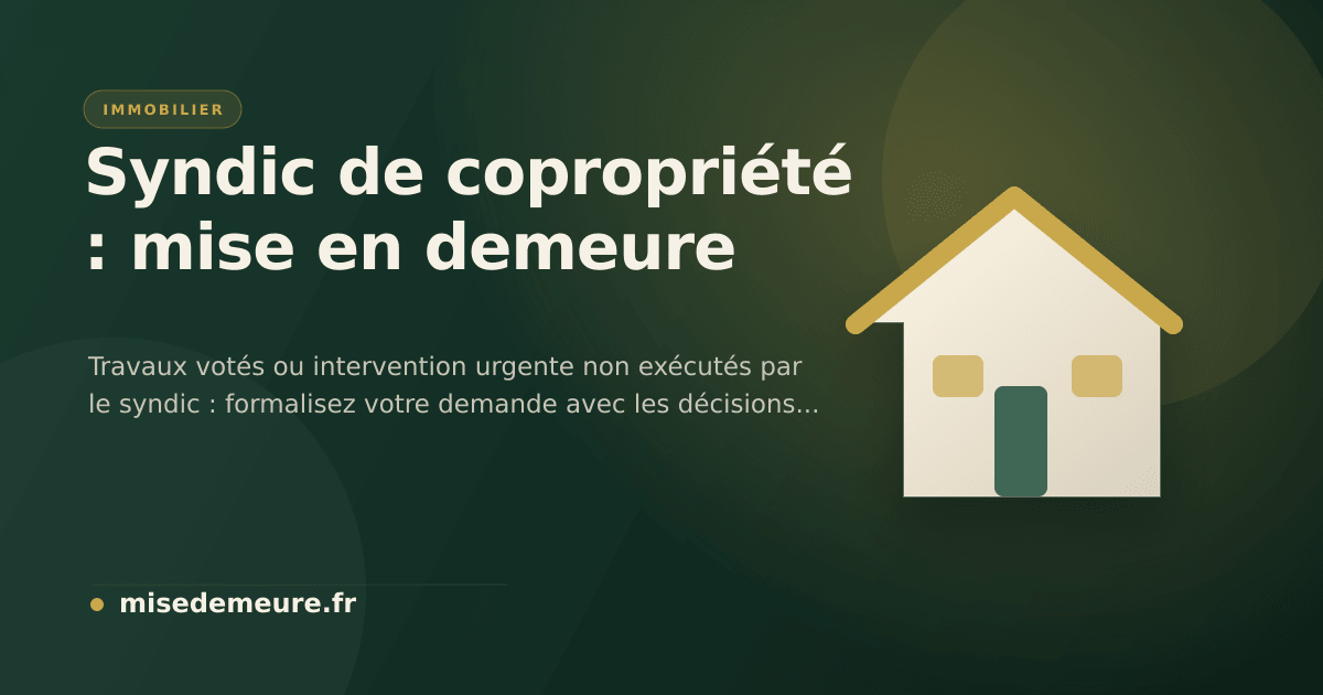 Copropriétaire demandant au syndic la réalisation de travaux dans un immeuble