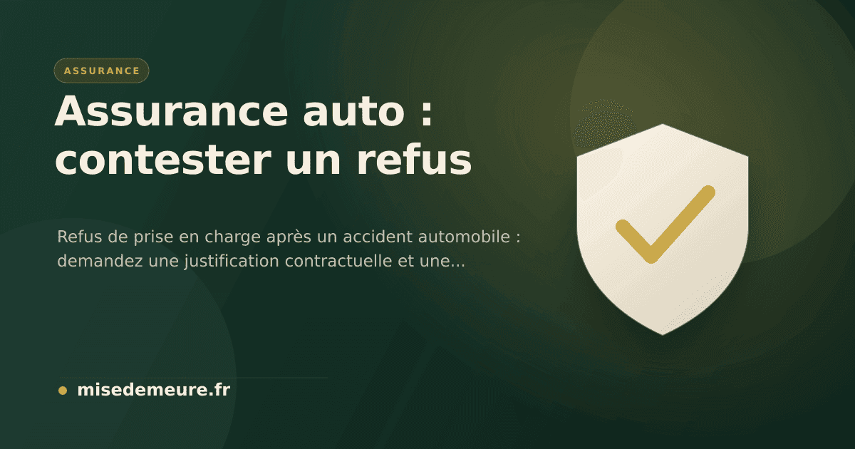 Conducteur contestant un refus de prise en charge de son assurance auto