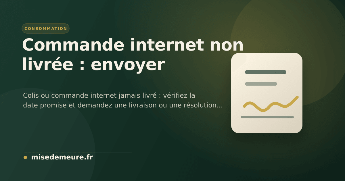 Consommateur suivant une commande internet qui n’a pas été livrée