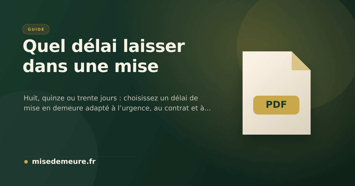 Personne choisissant le délai à indiquer dans une lettre de mise en demeure