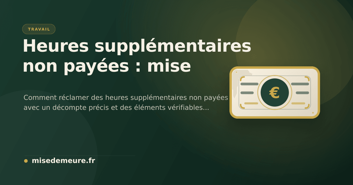 Salarié préparant un décompte d’heures supplémentaires non payées