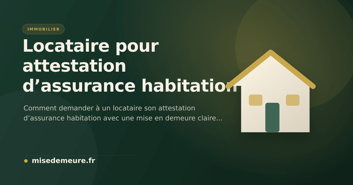 Bailleur demandant une attestation d’assurance habitation à son locataire