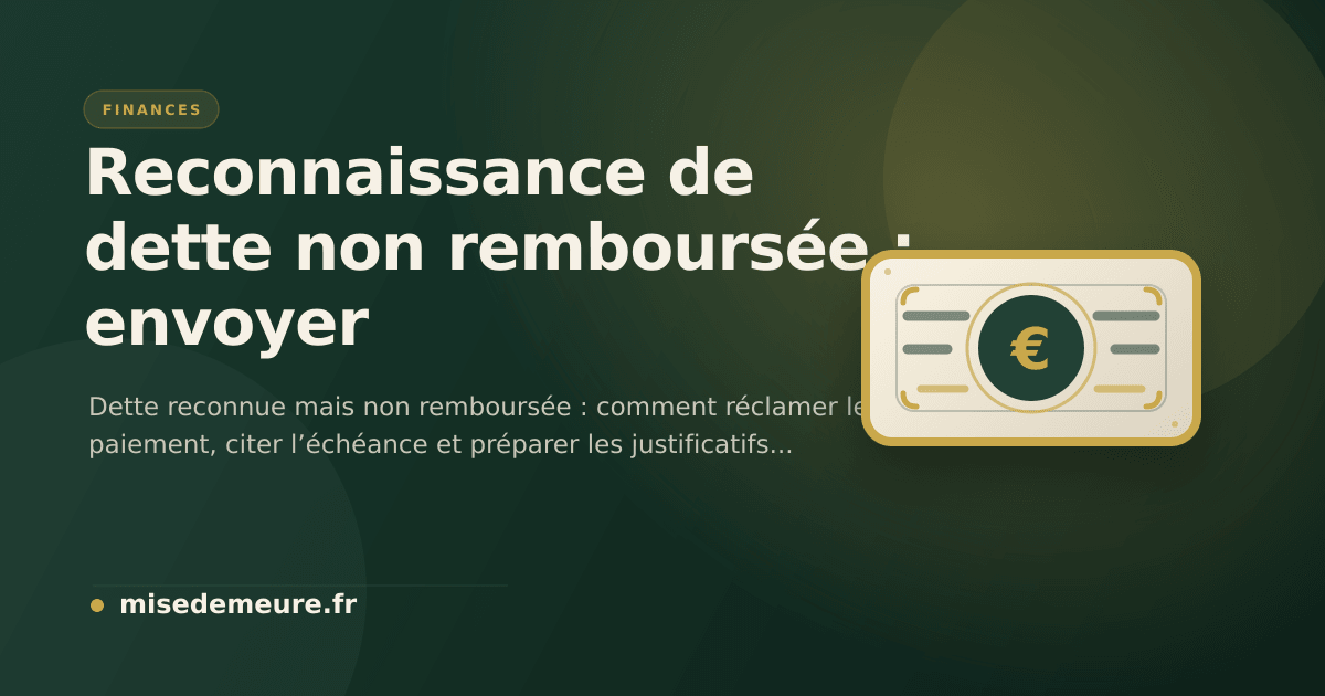 Créancier préparant une lettre pour une reconnaissance de dette impayée