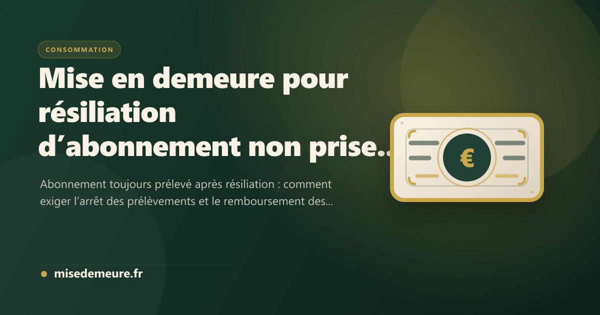 Consommateur contestant des prelevements apres resiliation