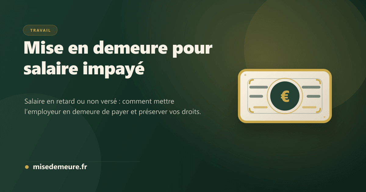 Salarie preparant une mise en demeure a son employeur