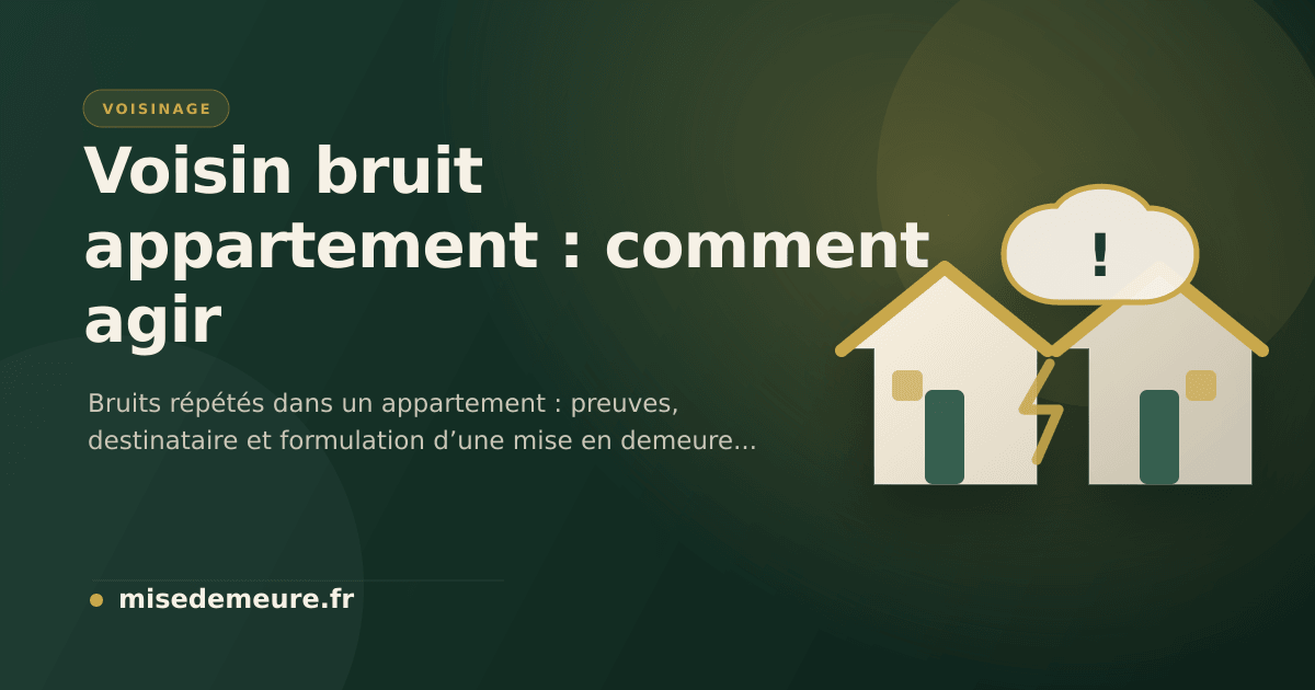 Occupant préparant une lettre après des nuisances sonores en appartement